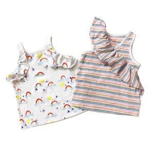 Set of Rainbow Sleeveless Tank Tops For Toddlers